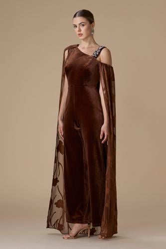 جمبسوت بني مخمل بكاب مطرز