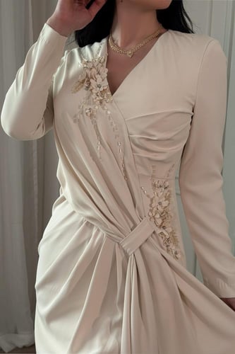 فستان بيج سهرة ماكسي بأكمام طويلة