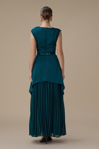 فستان طويل تركواز بليسيه