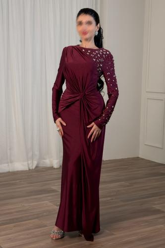 فستان ماكسي بعقدة على الخصر