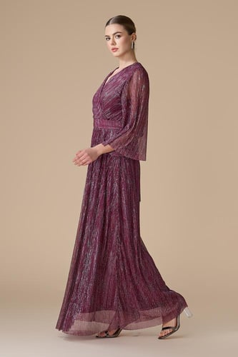 فستان بنفسجي طويل شيفون