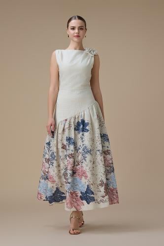 فستان ماكسي بيج بتفاصيل زهرية