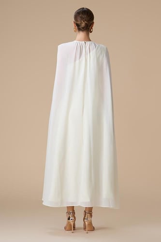 فستان سكري ميدي بأكمام كاب