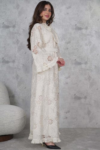 فستان ماكسي أنيق بأكمام واسعة