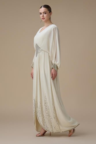 جلابية شيفون طويلة سكري