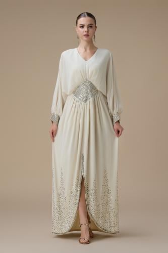 جلابية شيفون طويلة سكري