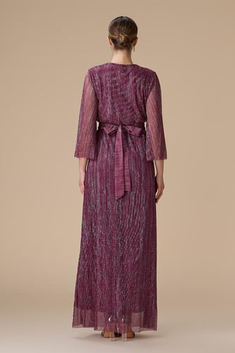 فستان بنفسجي طويل شيفون