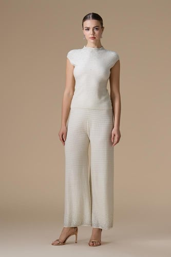 طقم سهرة اوف وايت بتطريز