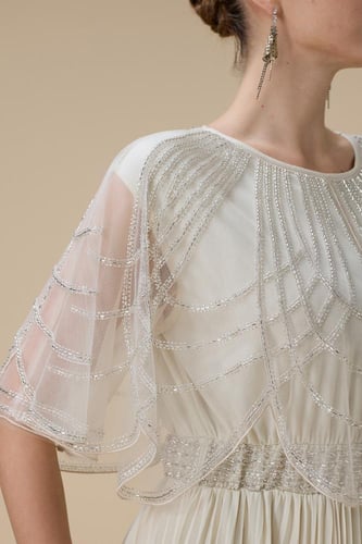 فستان بليسيه طويل سكري