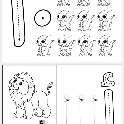 ملف الحروف والأرقام المنقطة مع صور تعليمية للأطفال