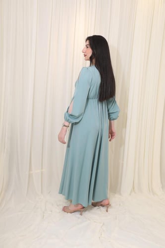 فستان نسائي ناعم بتصميم خصر مطرز