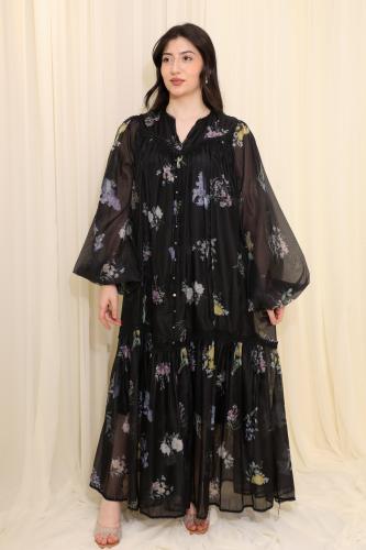 فستان واسع بنقشة الزهور مثالي للحمل وإطلالة أنثوية...