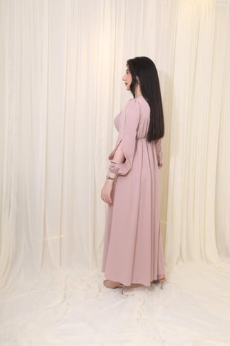 فستان نسائي ناعم بتصميم خصر مطرز