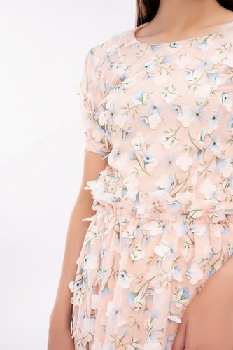 طقم بلوزة وتنورة موردة