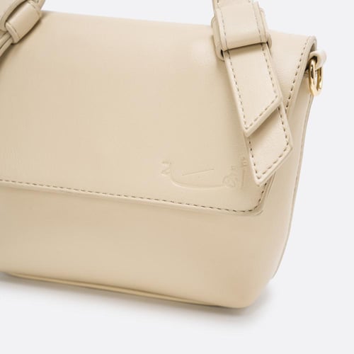 حقيبة يد بغطاء أمامي بيج