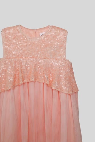 فستان بكشكشة مرتفعة من الترتر