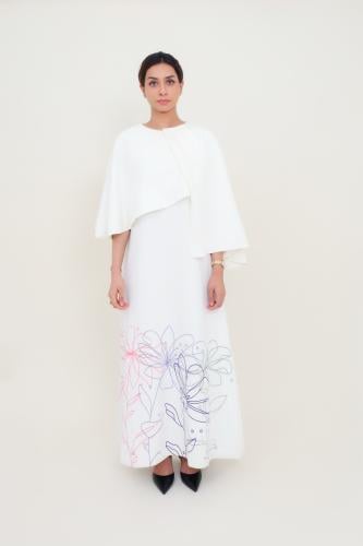 فستان مطرز مع رداء