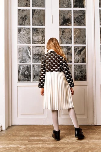 فستان الخيل الشتوي بياقه فرو