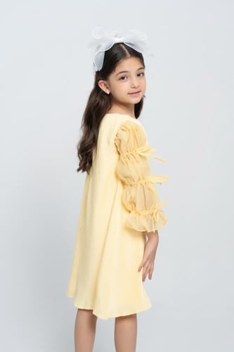 فستان بأكمام منتفخة من الاورجانزا