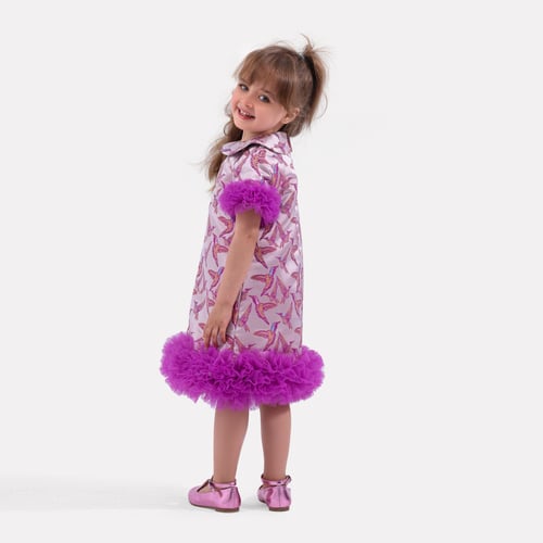 فستان لافندر الطيور