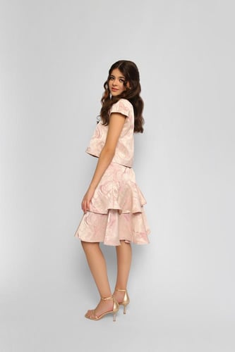 طقم جاكار بتنورة طبقتين