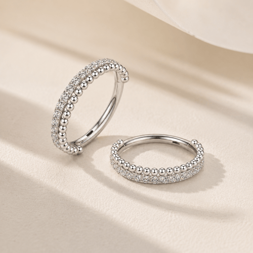 2 circular rings - high quality titanium