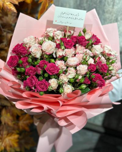 باقة ورد بيبي روز بألوان متناسقة