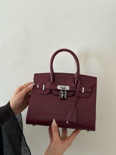 حقيبة بيركن برغندي ( كروك ) 22cm