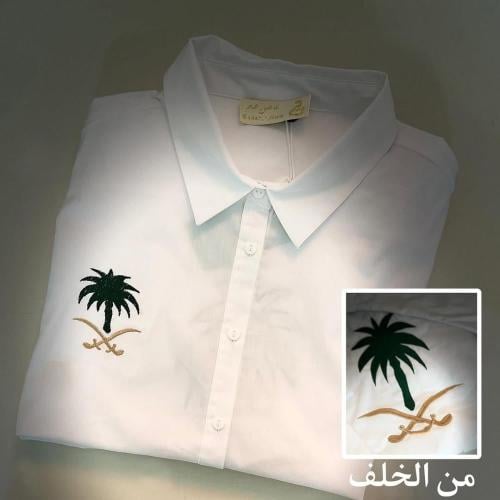 قميص لينن بتطريز سيفين ونهلة