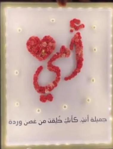 لوحة مضيئه الاسم بالورد المخملي