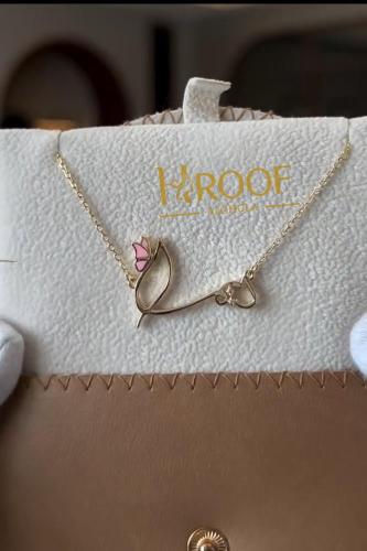 سلسال الفراشه الذهبي المطلي بالاسم