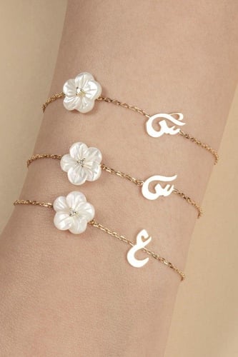 اسواره بالاسم مع ورده صدف طبيعي