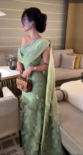 فستان سهره شيفون اورجنزا تطريز