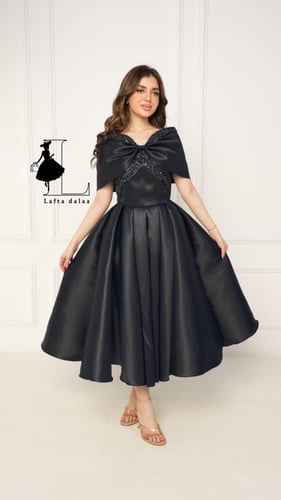 فستان سهره راقي مناسب لسن المحير الخامه ميكادو 029