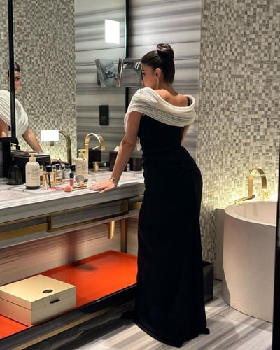 فستان سهره ناعم تطريز لولو 047