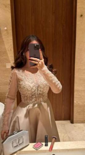 فستان سهره بخامه ميكادو تطريز راقي على الصدر 091
