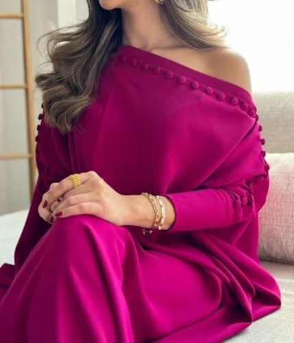 فستان ناعم راقي بخامه باربي مناسب للحوامل 042