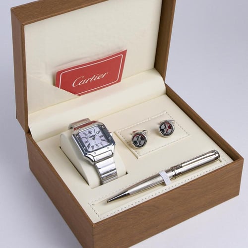 ساعه مع قلم وكبك كارتير رجالي هدية العيد
