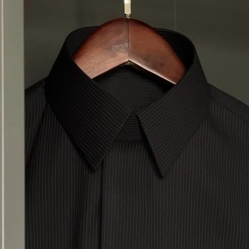 قماش شتوي أسود ملكي مقلم