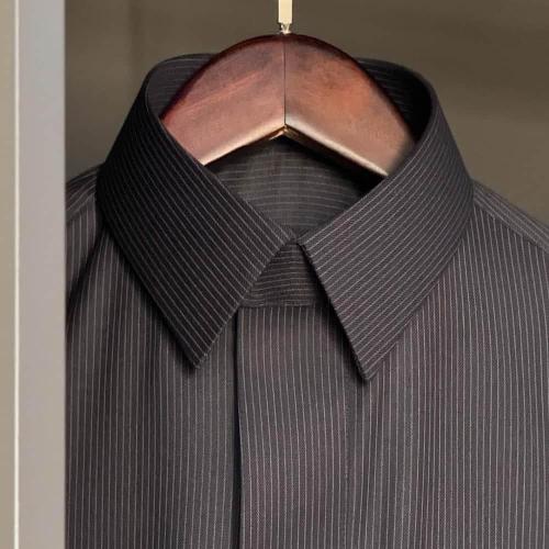 قماش رمادي داكن مقلم شتوي رجالي