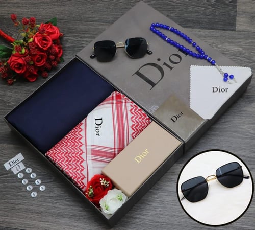 قماش مع شماغ ديور بوكس رجالي مع الملحقات