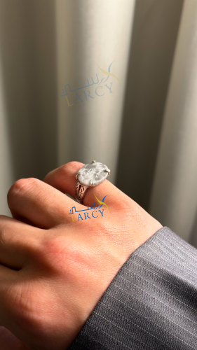 خاتم ملكي من الفضه مع حفر