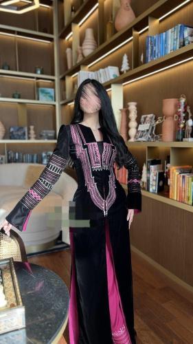 فستان يوم التأسيس تطريز كمبيوتر+عفريته