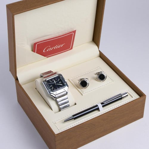 ساعه مع قلم وكبك كارتير رجالي هدية العيد