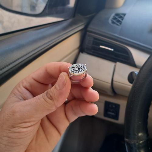 خاتم ملكي رجالي فضة -تصميم بالاسم حسب الطلب