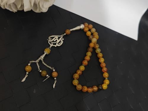 سبحه حجر عقيق أصلي بالاسم