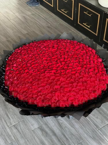 باقة الجوري أحمر حجم كبير