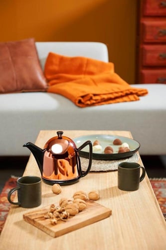 أبريق الشاي كوزي 1 لتر ستاليس ستيل و السيراميك أسو...