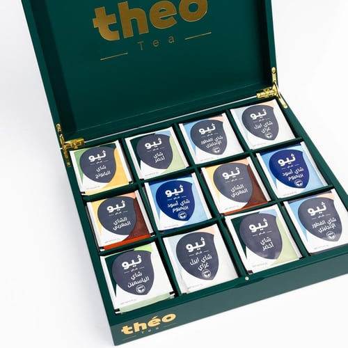 ثيو صندوق شاي خشبي - 96 ظرف شاي