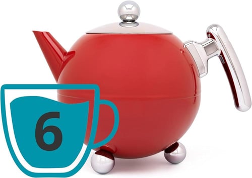 أبريق بيلا راوند 1.2 لتر من الكروم & أحمر